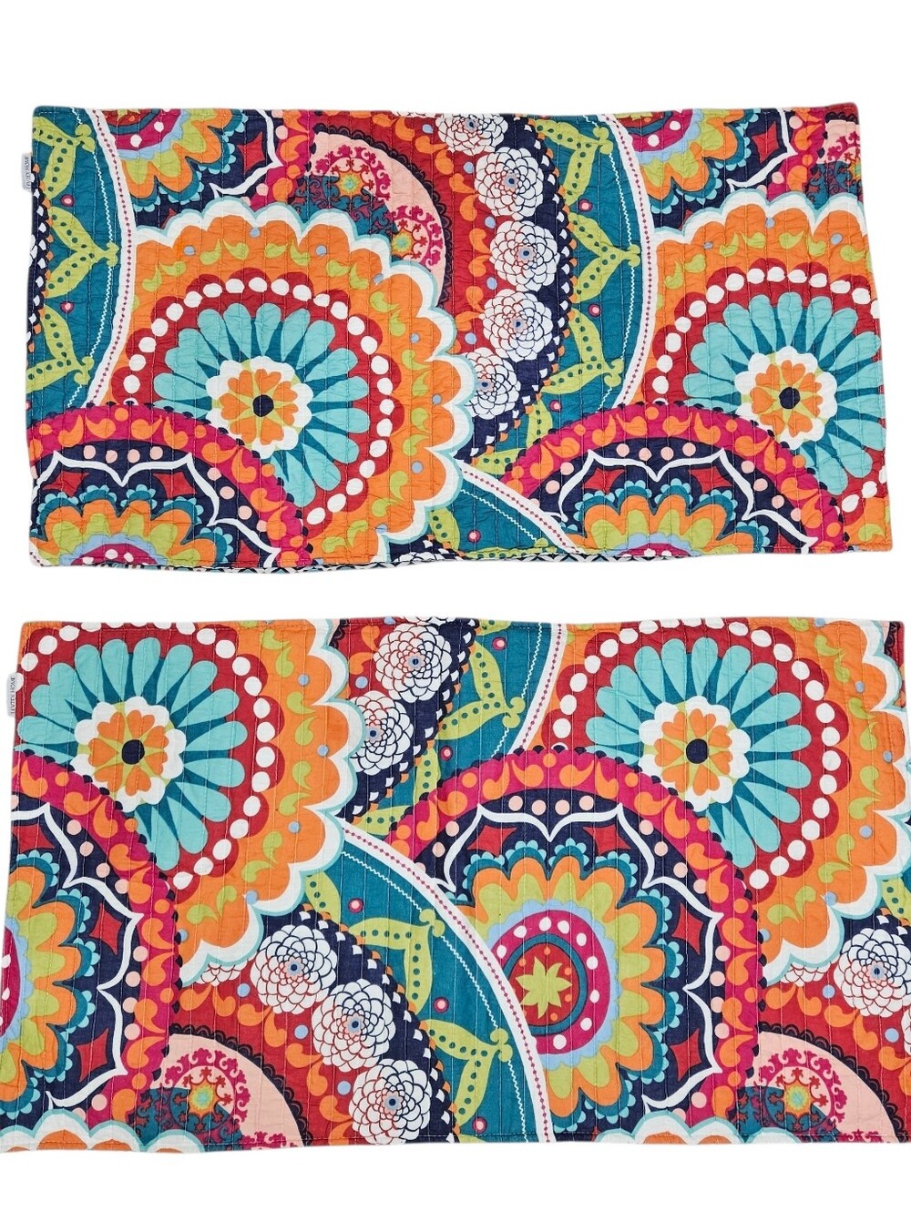 Levtex Home Serendipity KING Quilted Pillow Shams Mandala Boho Cotton NWOT Pair